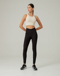 Legging deportivo control abdomen negro mujer
