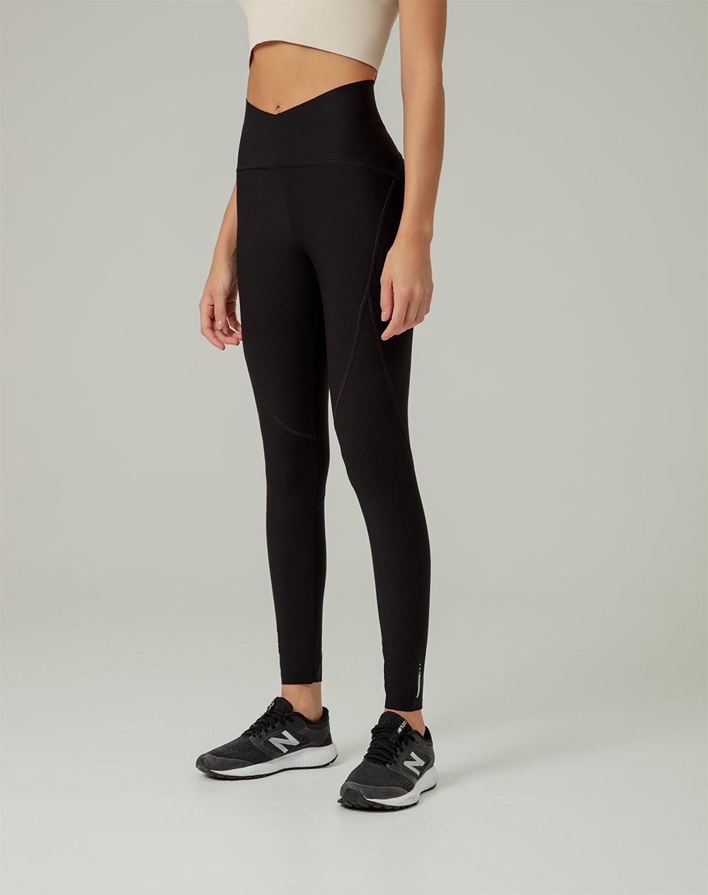 Legging deportivo control abdomen negro mujer