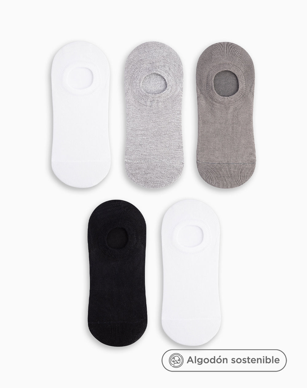 Medias mujer tobillera corta algodón pack x5 surtido