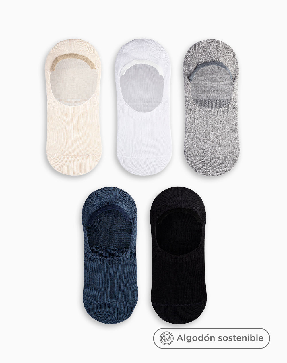Medias mujer tobillera corta algodón pack x5 surtido