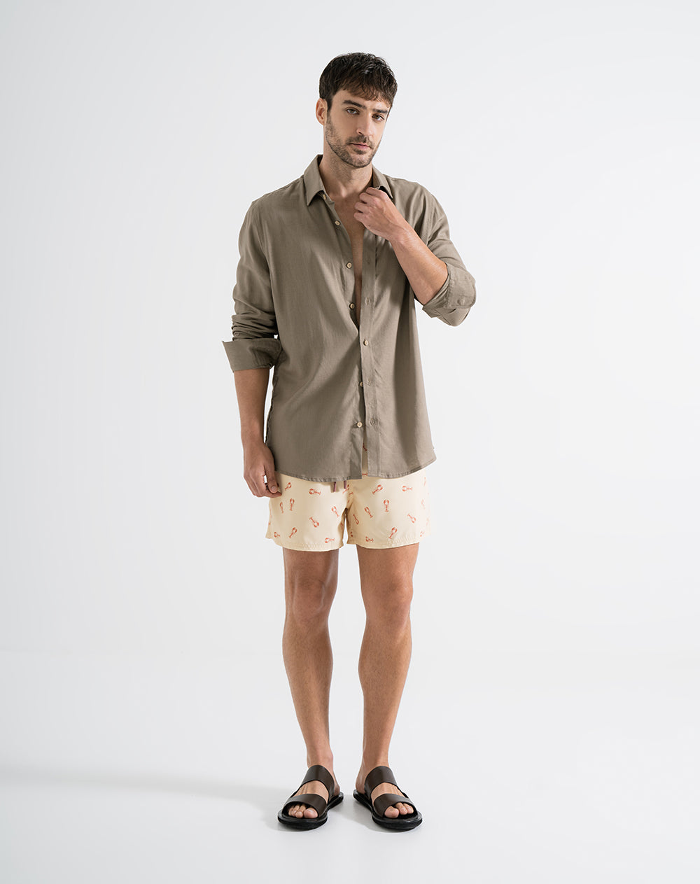 Pantaloneta de baño estampada hombre