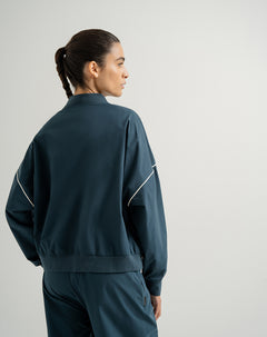 Chaqueta tipo bomber azul mujer