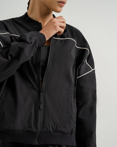 Chaqueta tipo bomber negra mujer