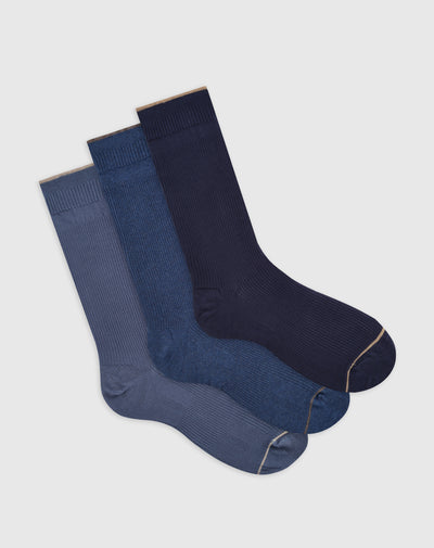 Medias hombre largas algodón pack x3 surtido