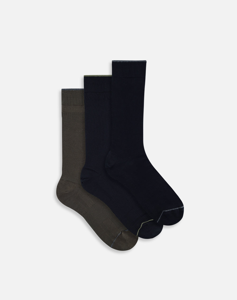 Medias hombre largas acanaladas pack x3 surtido