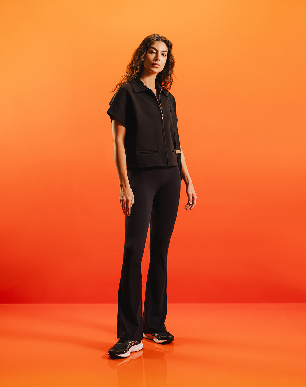 Pantalón deportivo control abdomen negro mujer