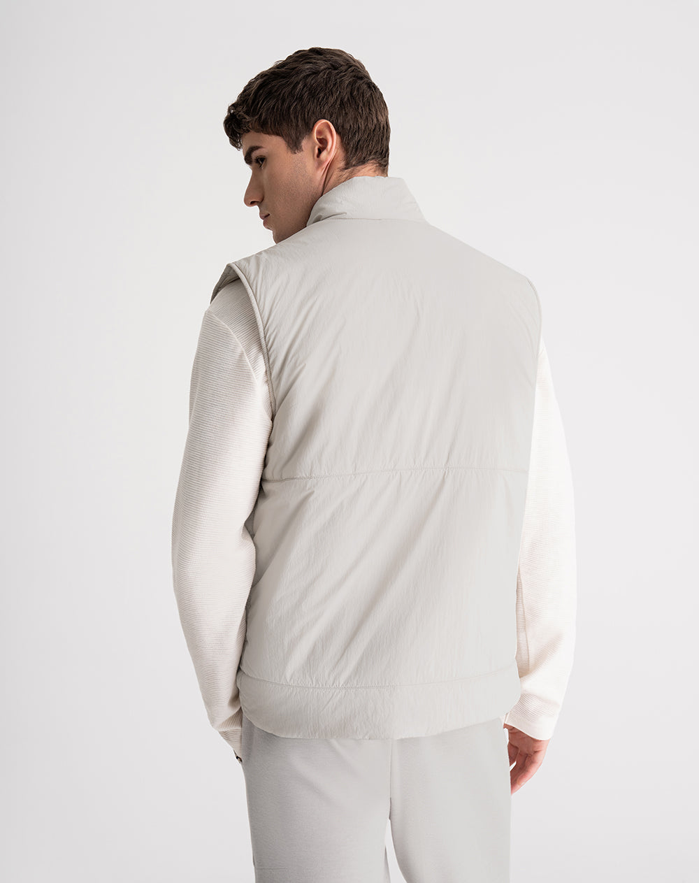 Chaleco regular fit sin capucha gris hombre