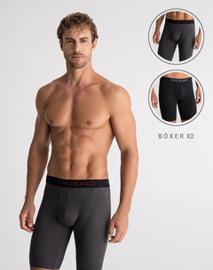 Bóxer deportivo largo microfibra x2unds surtido