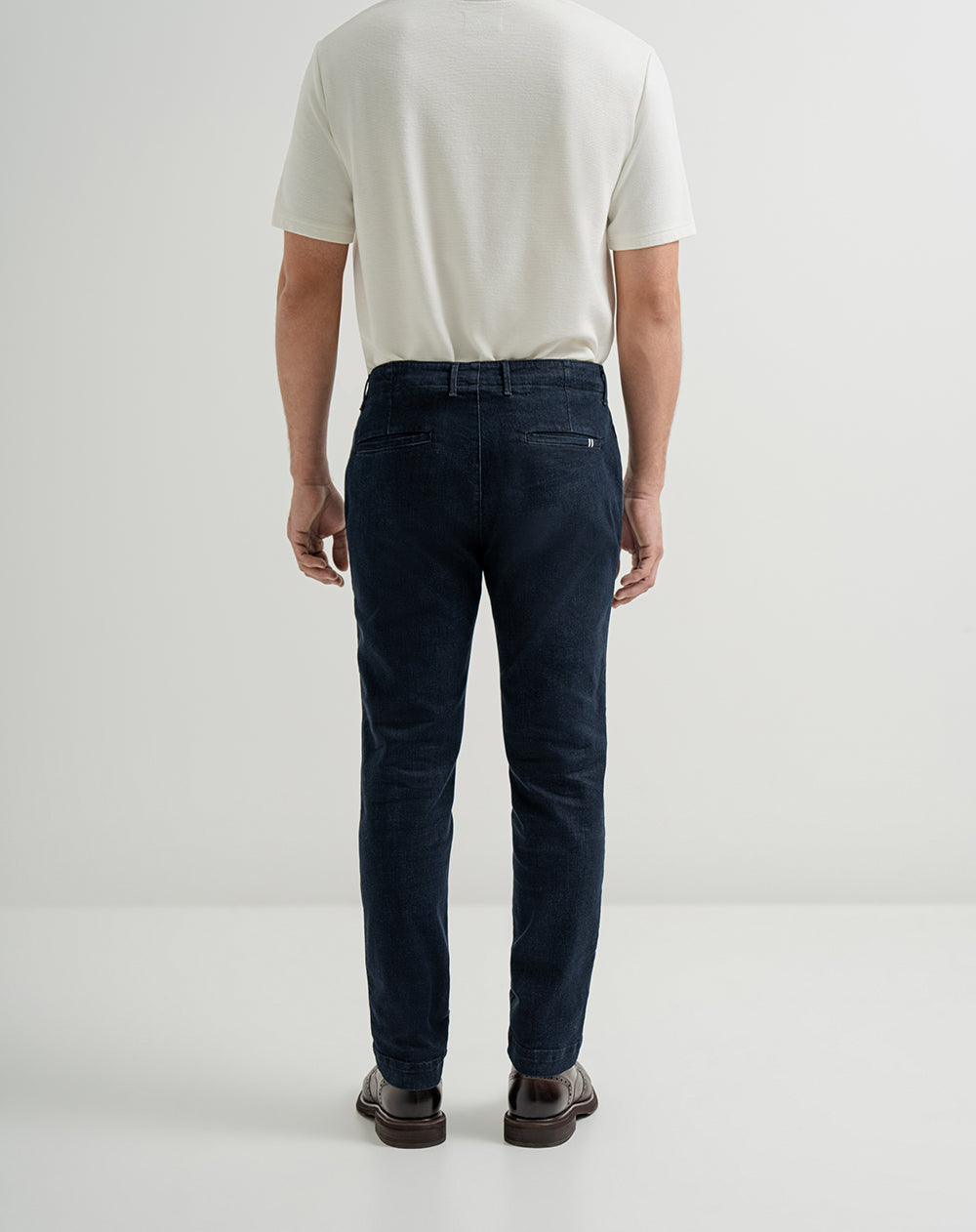 Pantalón chino slim denim índigo oscuro hombre