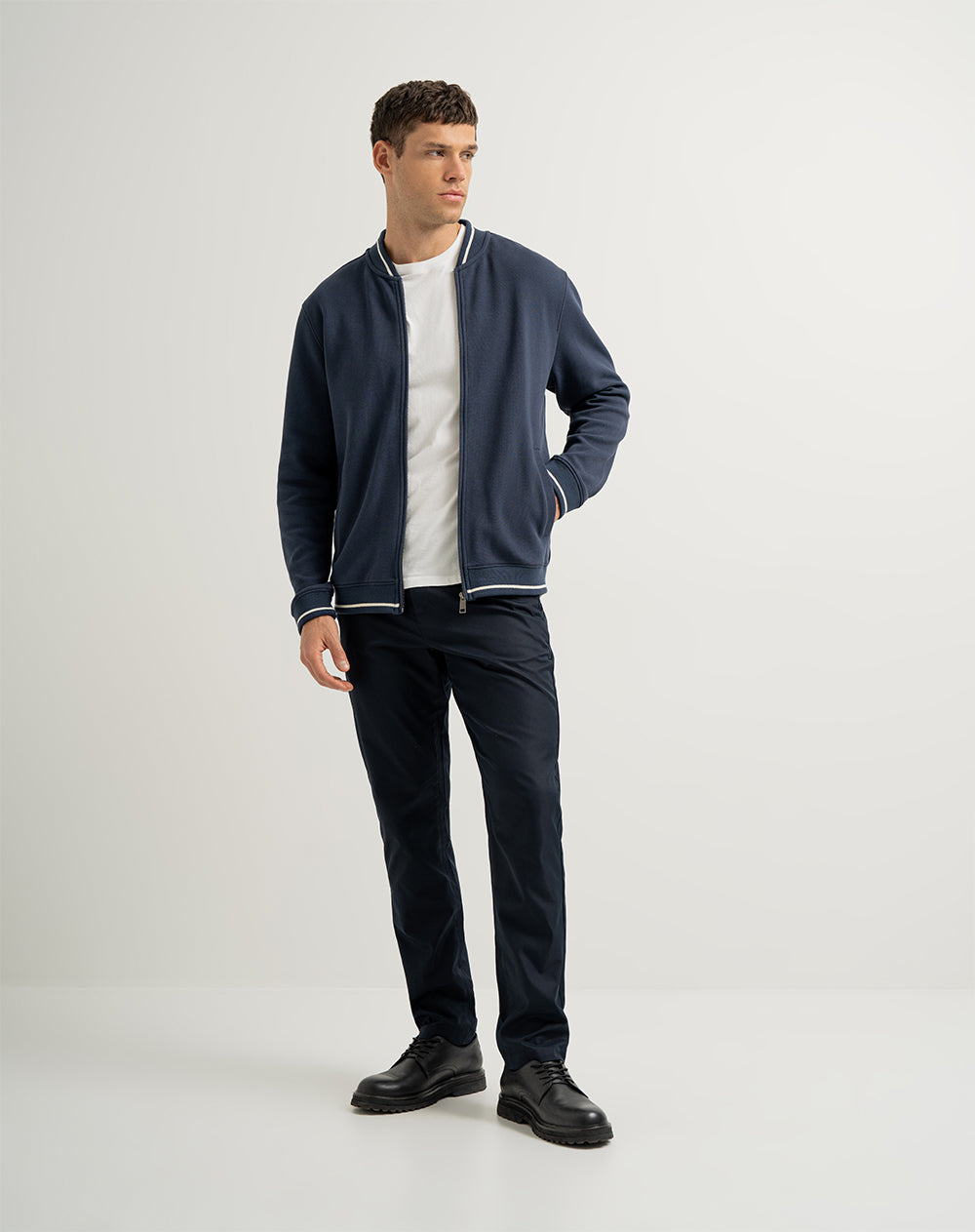 Chaqueta regular bolsillos funcionales azul hombre