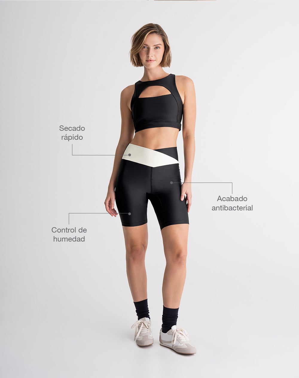 Biker deportivo control humedad negro mujer