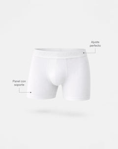 Bóxer deportivo medio microfibra blanco