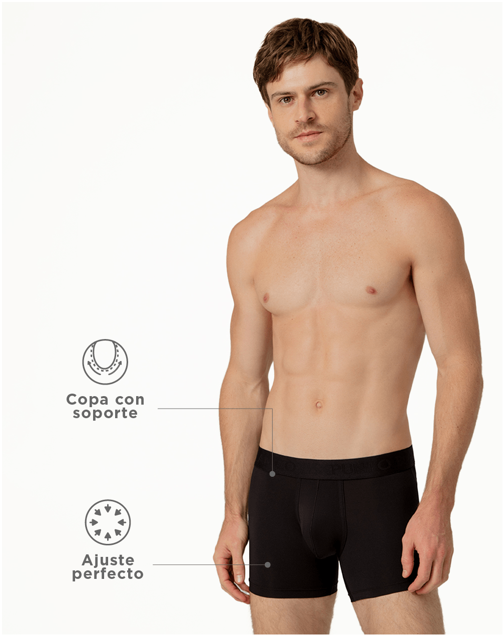 Bóxer deportivo medio microfibra negro