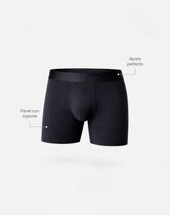 Bóxer deportivo medio microfibra negro