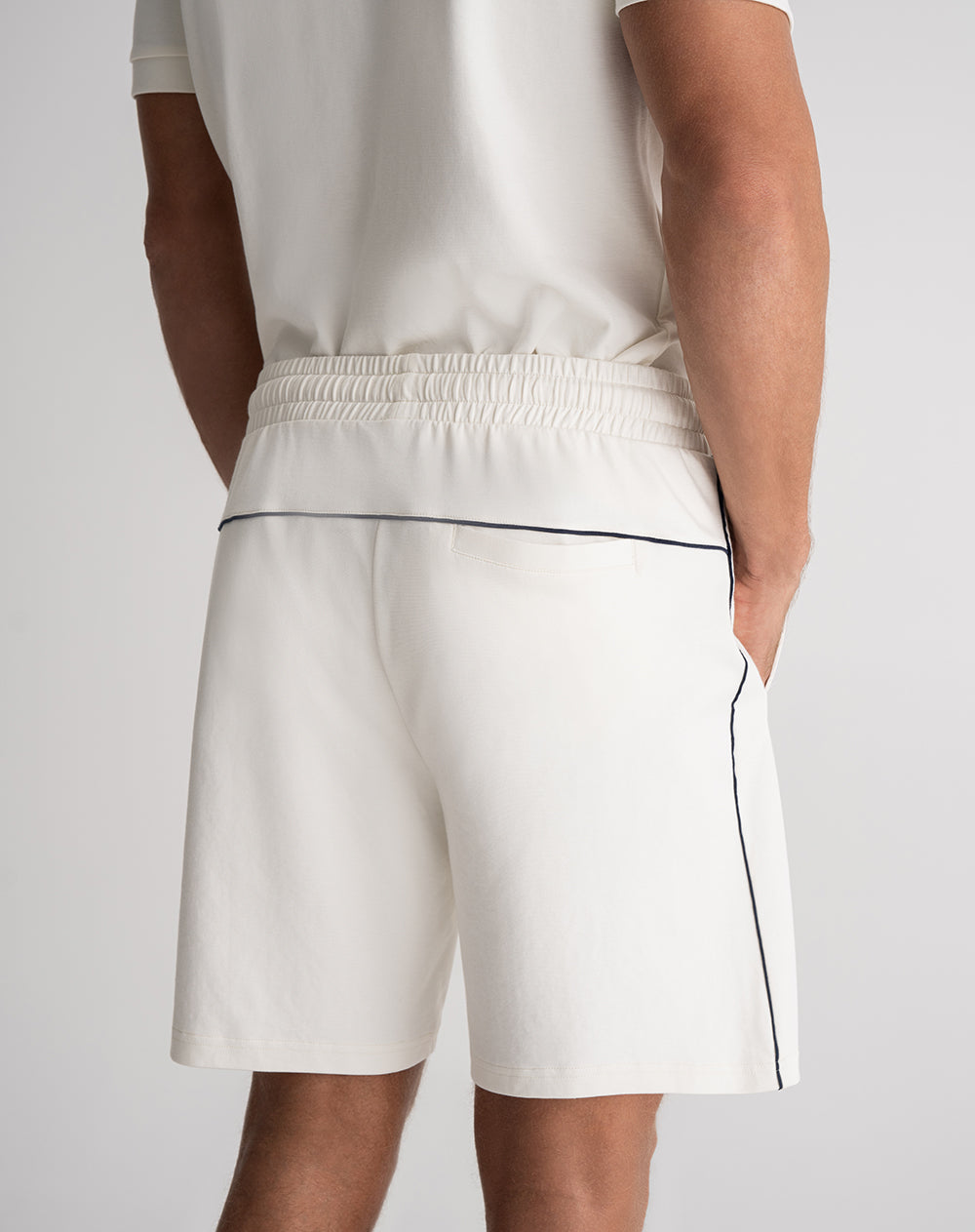 Bermuda algodón regular crema hombre
