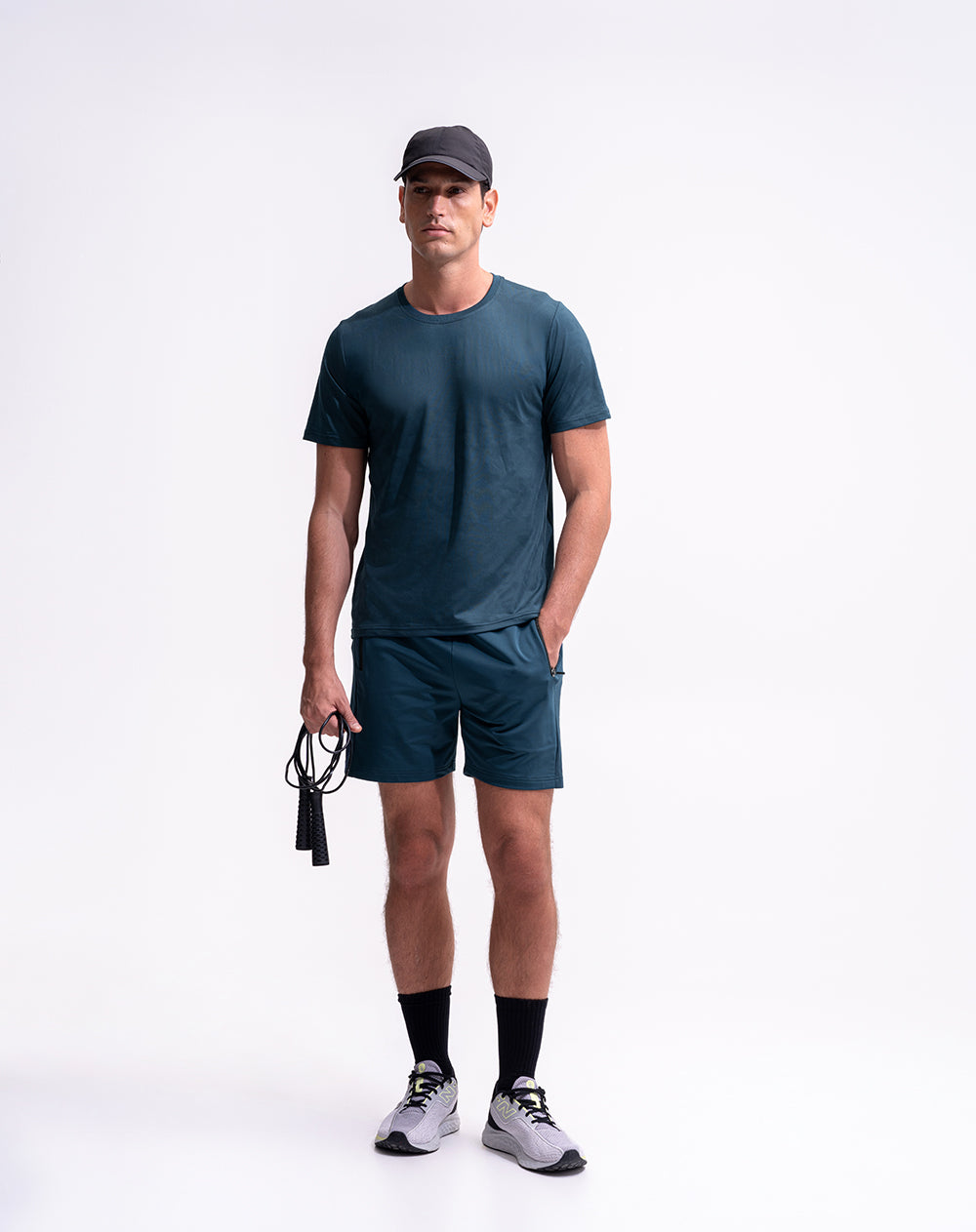 Camiseta deportiva secado rápido azul hombre