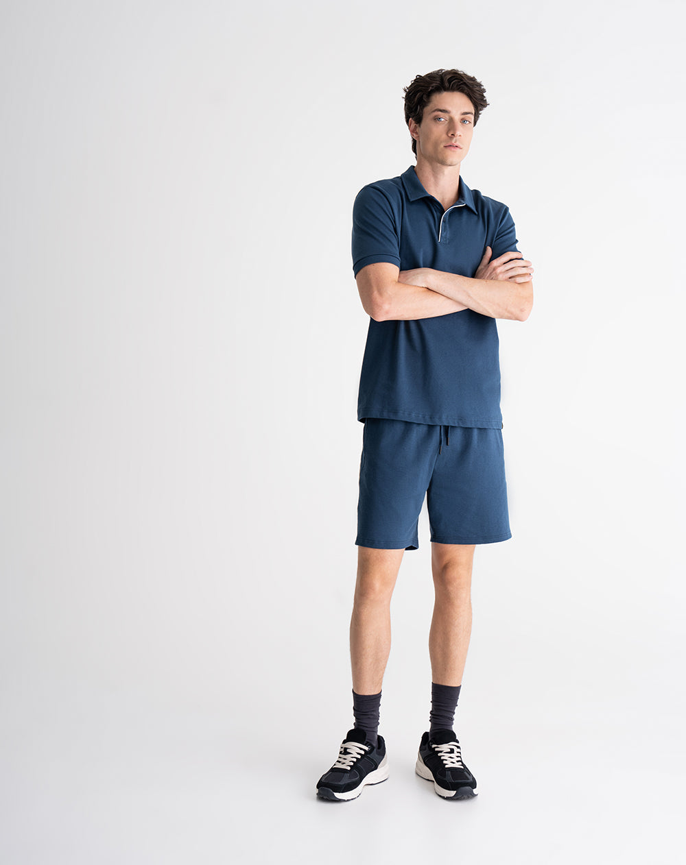 Polo regular algodón azul hombre