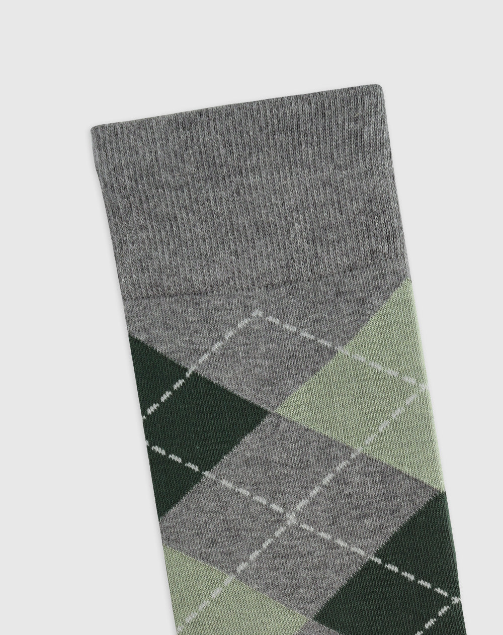 Medias hombre largas algodón grises rombos