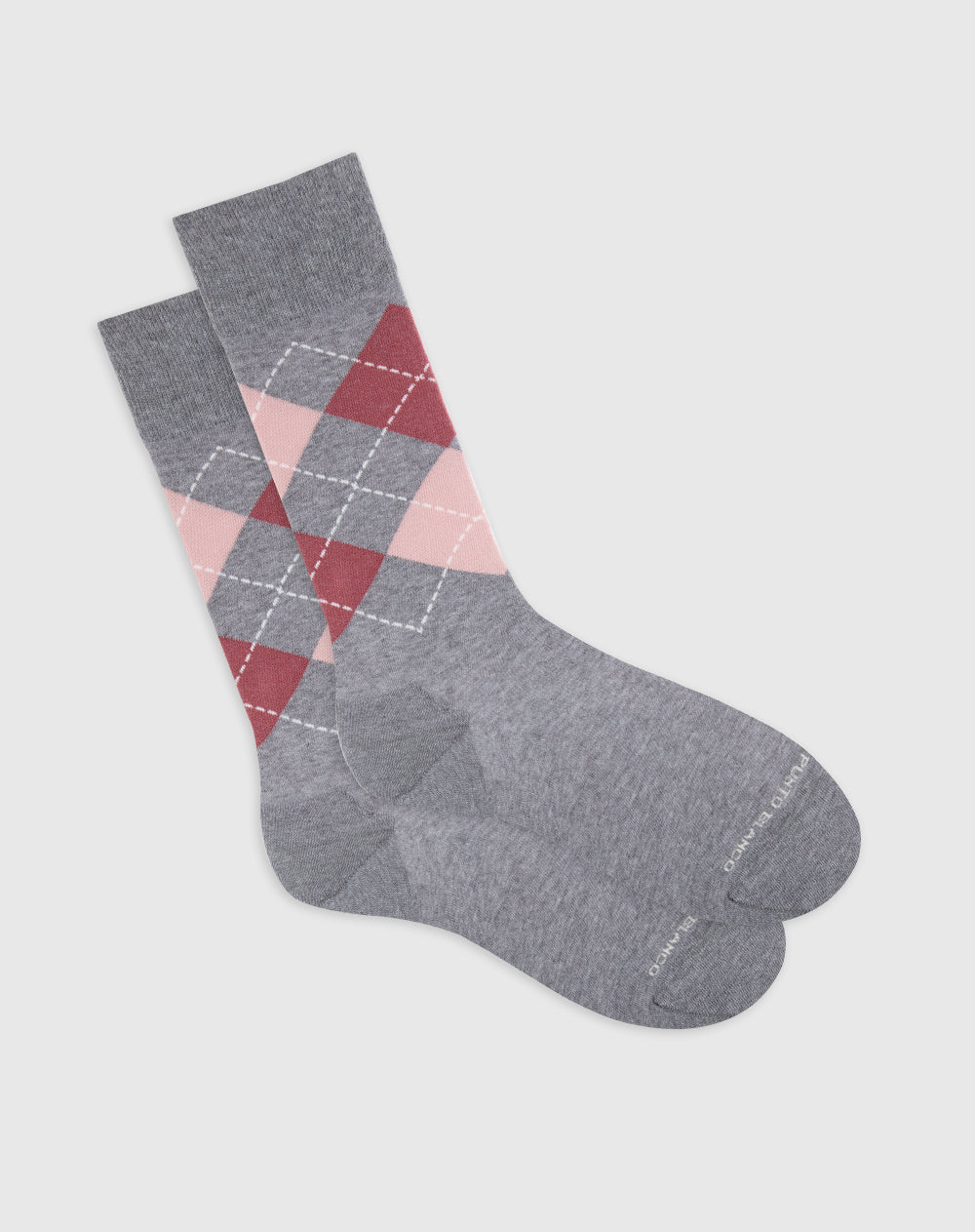 Medias hombre largas algodón grises rombos