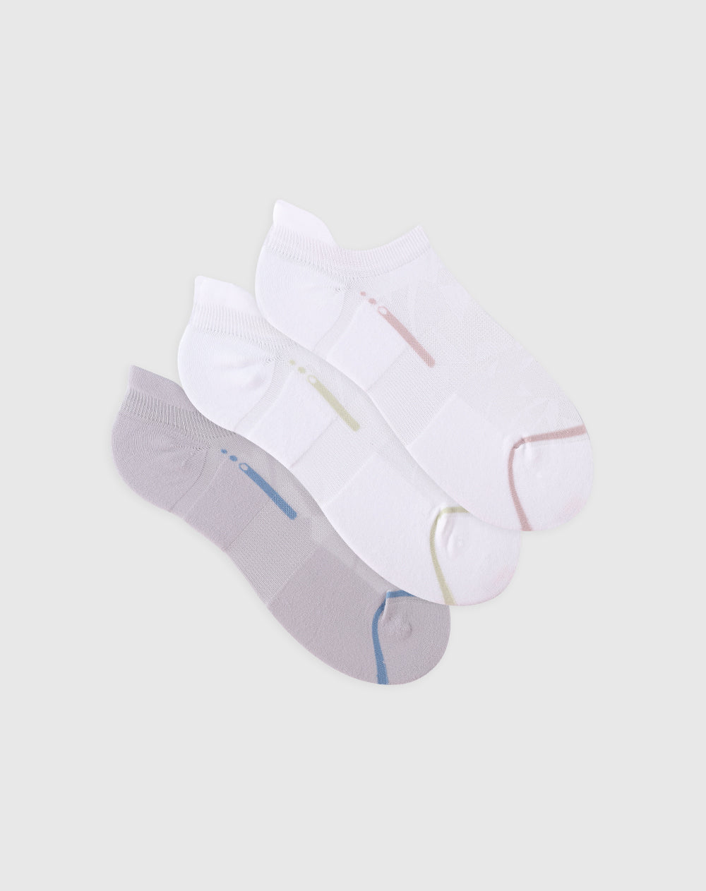 Medias mujer tobilleras cortas acolchadas pack x3unds surtidas
