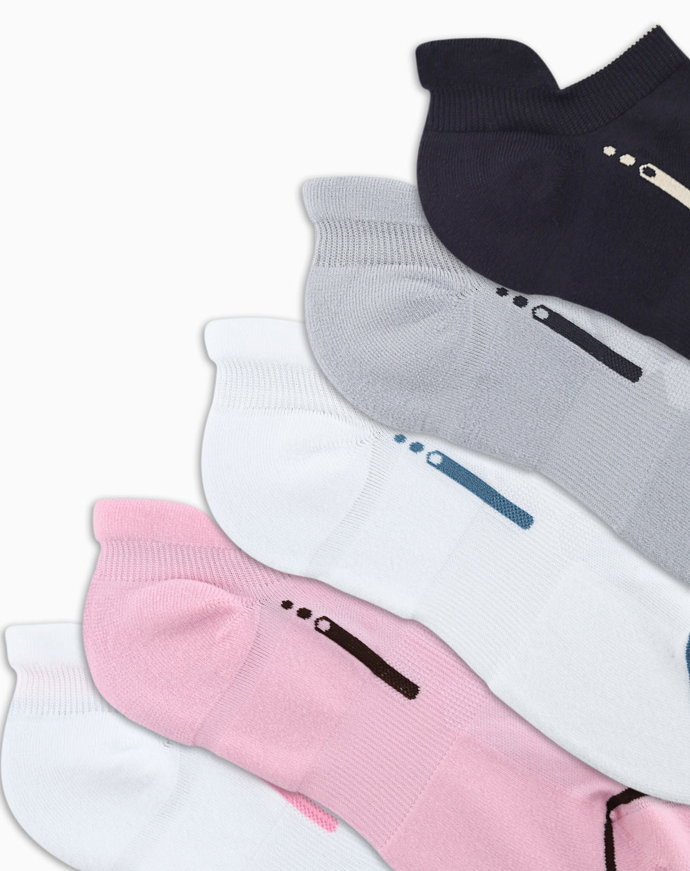 Medias deportivas mujer tobillera corta pack x5 surtido