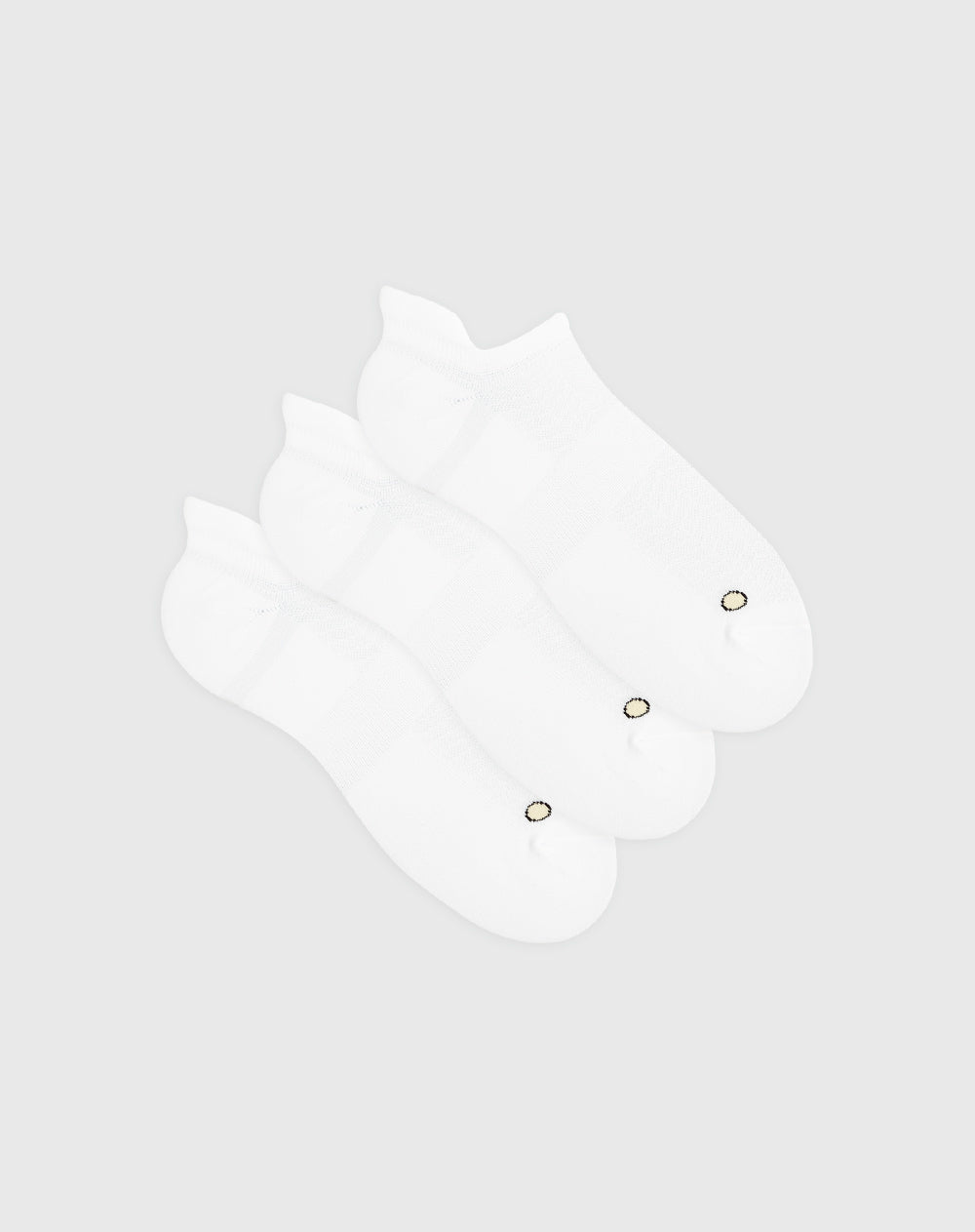 Medias deportivas hombre tobillera corta acolchada pack x3 blanco