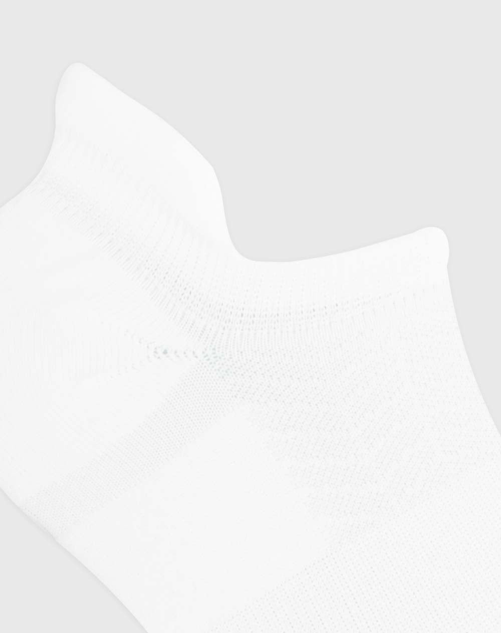 Medias deportivas hombre tobillera corta acolchada pack x3 blanco