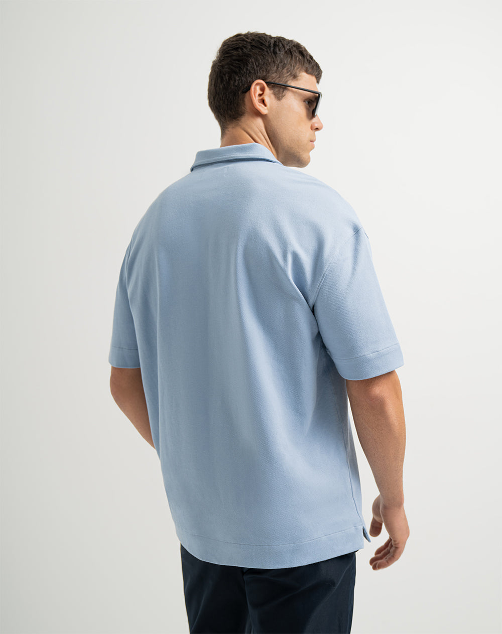 Polo regular algodón azul hombre