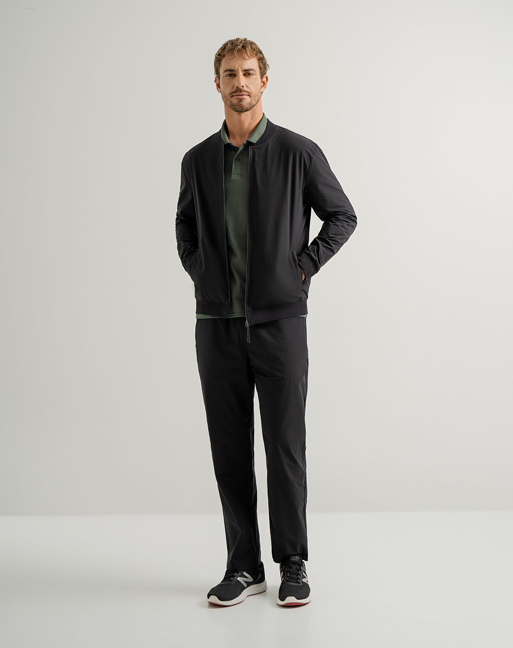 Pantalón deportivo secado rápido negro hombre