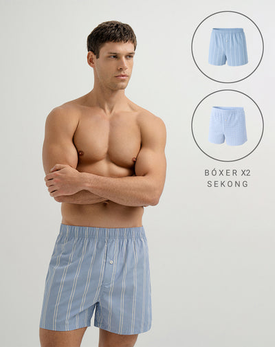 Bóxer medio algodón amplio x2unds surtido