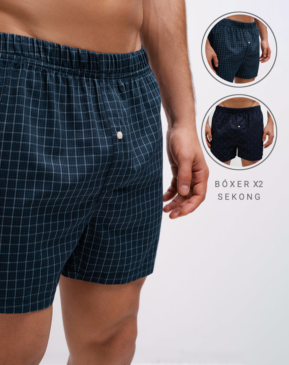 Bóxer medio algodón amplio x2unds surtido