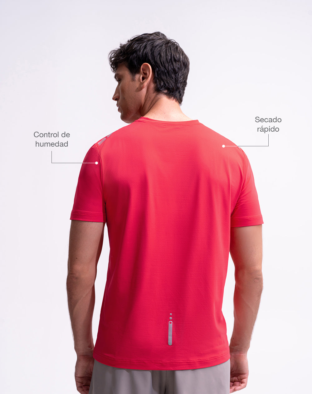 Camiseta deportiva control humedad roja hombre