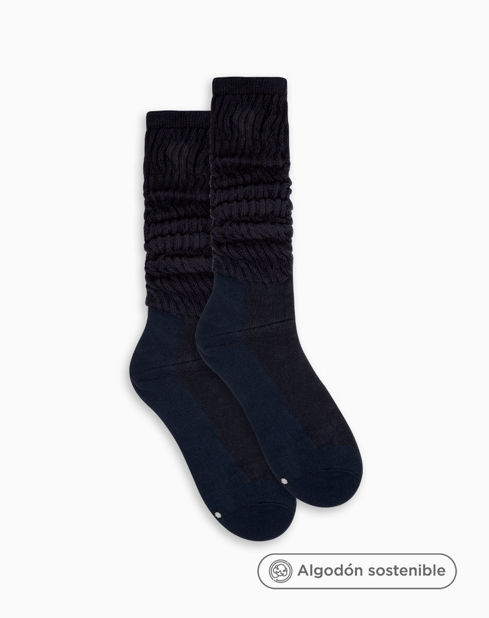 Medias mujer extra largas algodón pack x2 azul