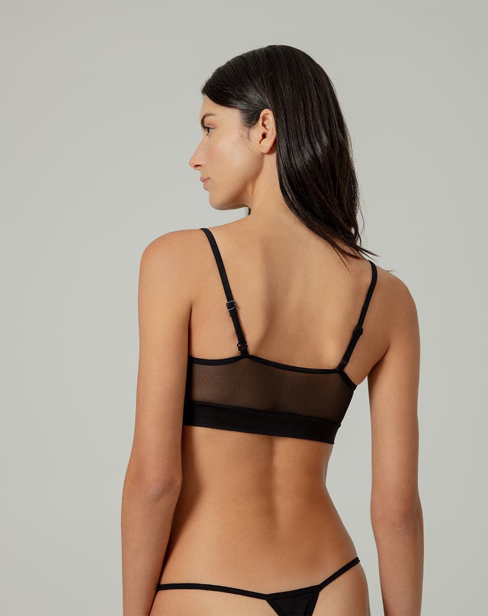 Top soporte bajo seamless cargaderas reforzadas negro