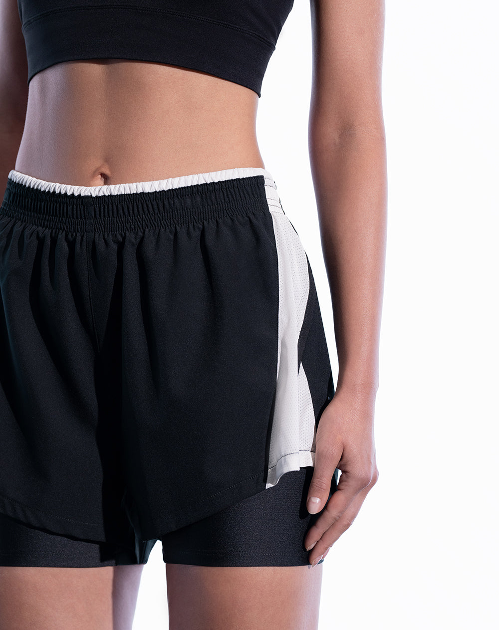 Short deportivo ciclista interno negro mujer