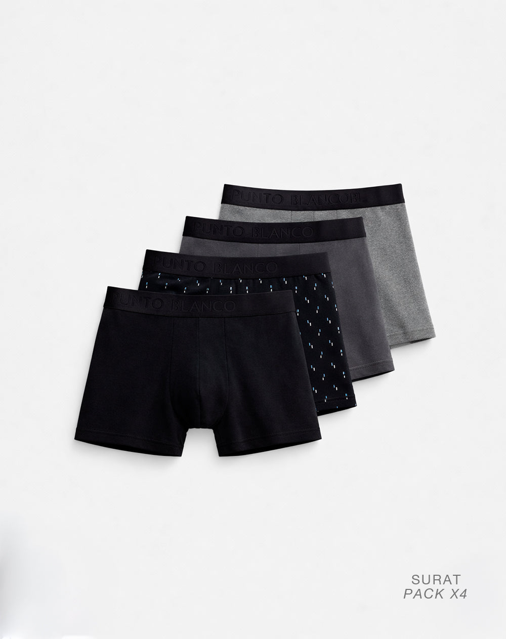 Bóxer medio panel amplio x4unds surtido