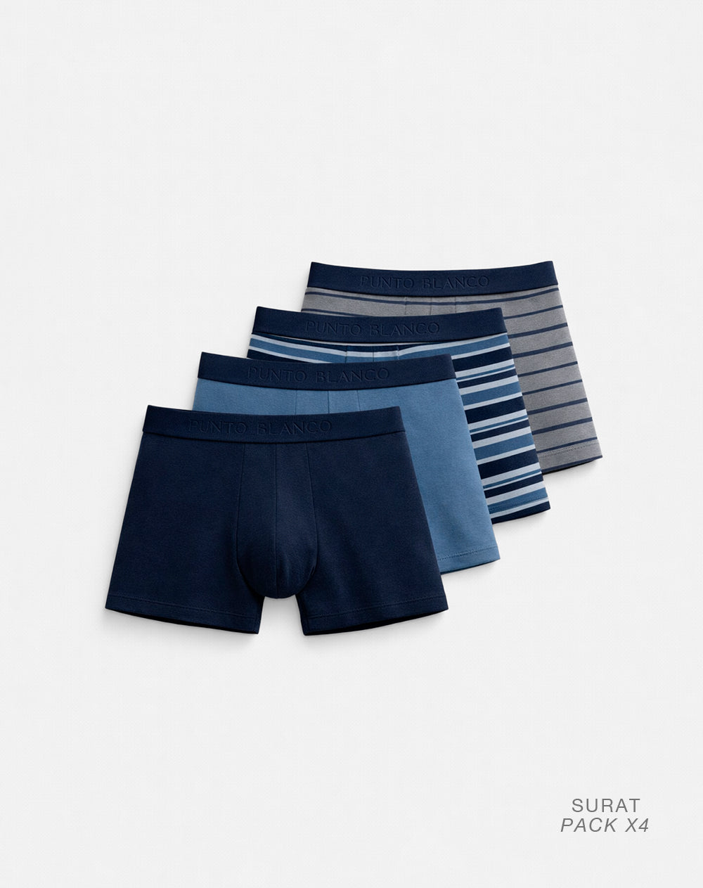Bóxer medio panel amplio x4unds surtido