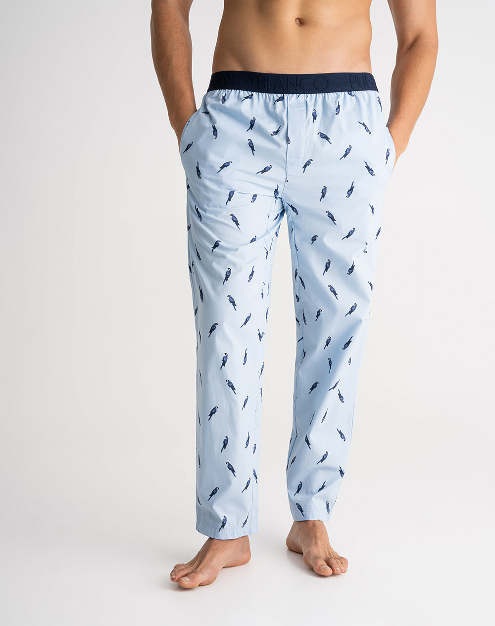 Pantalón de pijama hombre algodón largo estampado