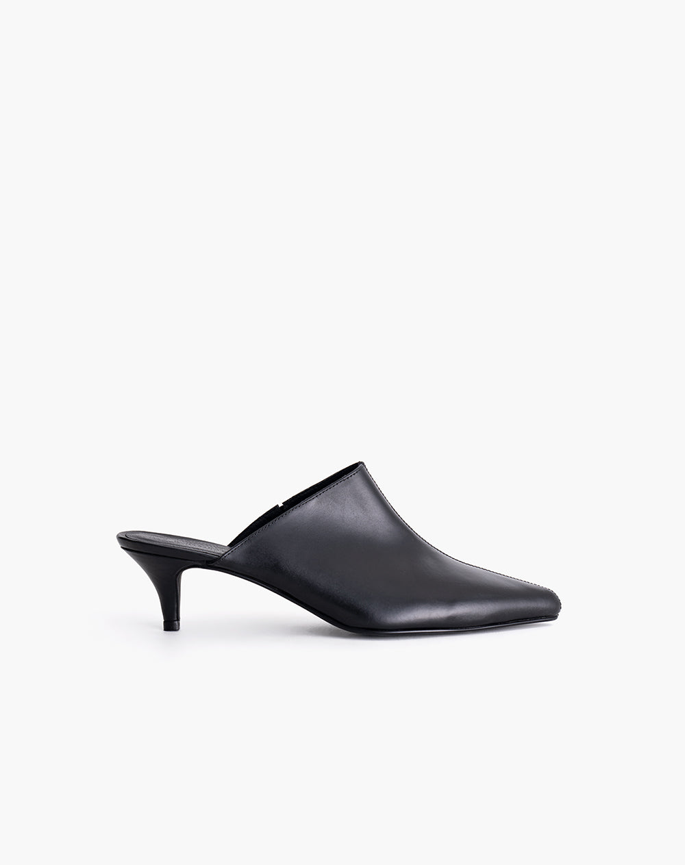 Zapatos tipo mule cuero negro mujer