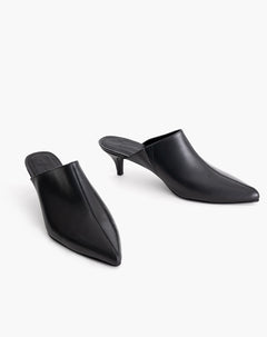 Zapatos tipo mule cuero negro mujer