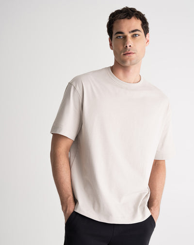 Camiseta algodón holgada gris hombre