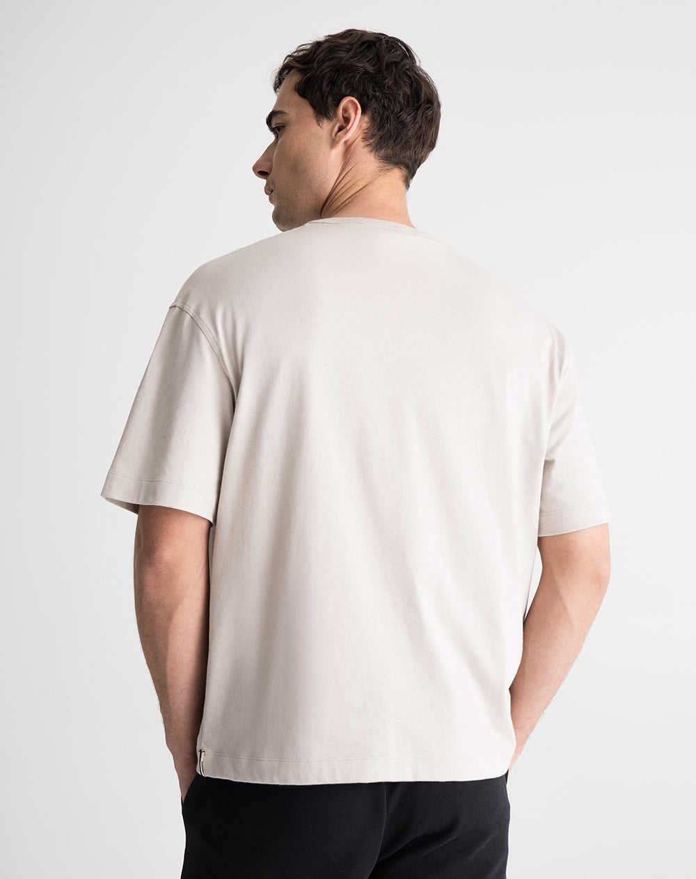 Camiseta algodón holgada gris hombre