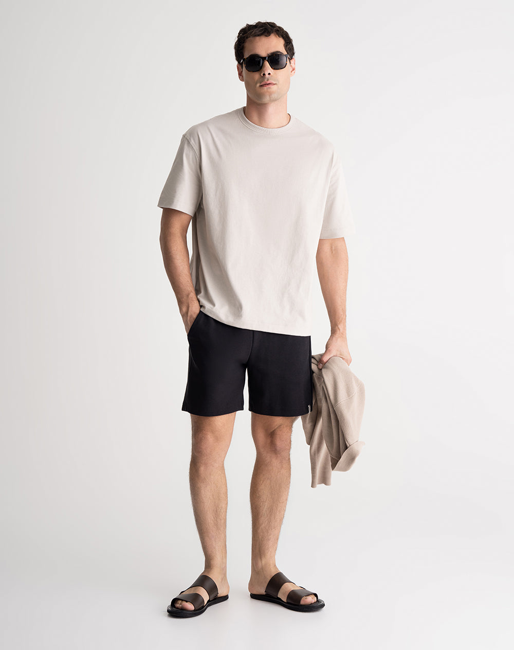 Camiseta algodón holgada gris hombre