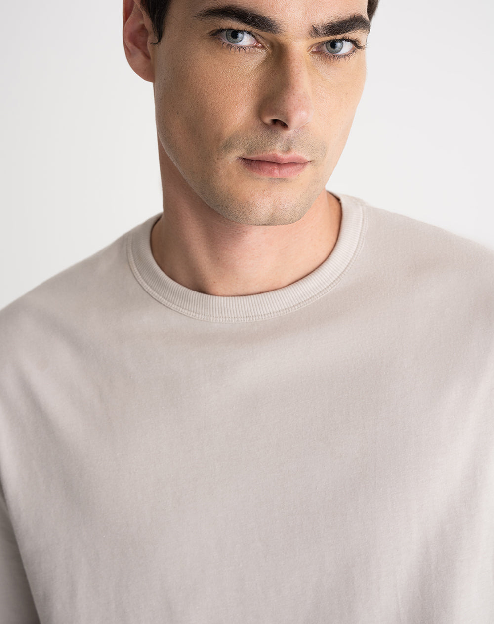 Camiseta algodón holgada gris hombre