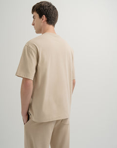 Camiseta algodón holgada caqui hombre