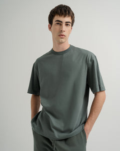 Camiseta algodón holgada verde hombre