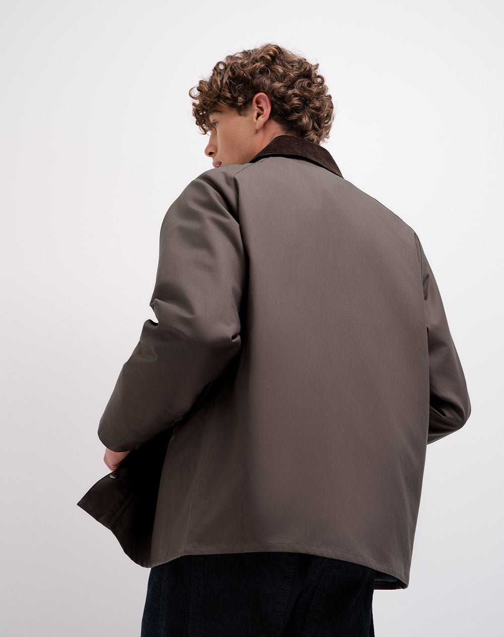 Chaqueta tipo parka algodón café hombre