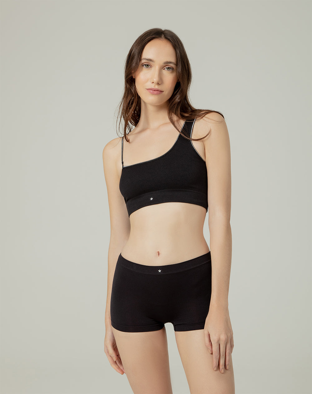 Panty tipo bóxer seamless pocas costurass negro