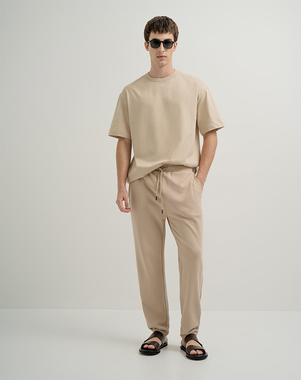 Jogger algodón regular caqui hombre