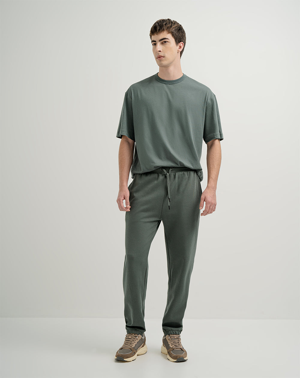 Jogger algodón regular verde hombre